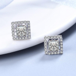 S925 Sterling H&otilde;be Vintage Ruudukujulised Teemantk&otilde;rvar&otilde;ngad Tsirkoon Mikro-Inkrusteeritud Allergiavastane H&otilde;beehe 925