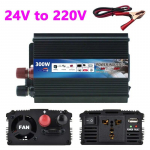 Auto toiteinverter 12v/24v kuni 220v sobib v&auml;ikestele autodele ja veoautodele 300W suure v&otilde;imsusega USB-liidese ja toitepesaga