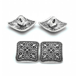 10 tk geomeetriline ruudukujuline antiikne h&otilde;bedane lilleline metallist varren&ouml;&ouml;p r&otilde;ivaste teksade jaoks isetegemine dekoratiivne k&auml;sit&ouml;&ouml;