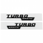 2tk 3D ABS Auto Poritiiva Embleem M ercedesB-ENZ CLA45 GLA45 X156 A45 C117 X247 GLE53 Turbo 4MATIC Embleem Logo Kleebis Tarvikud Turbo 4MATIC must