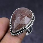 Sunstone Gemstone handmade 925 Sterling Silver gift Jewelry Ring Size 7 q1C07