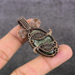 Natural Kambaba Jasper Gemstone Copper Wire Wrap Jewelry Pendant 2.09 f6k46