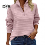 Naiste s&uuml;giskevadine dressipluus t&otilde;mblukuga kaelus, pikad varrukad, &uuml;hev&auml;rvilised, lahtised pulloverid, sportlik igap&auml;evaseks kandmiseks XXL must