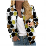 Naistele m&otilde;eldud jakid pikkade varrukatega, kerge lukuga, k&auml;rbitud moeprinteriga &uuml;ler&otilde;ivad vabaaja tepitud jakid taskutega L armee roheline v&auml;rv