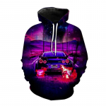 Uus moodne meeste spordikapuuts 3D sportauto prindiga taskuga jakk avar dressipluus pikkade varrukatega pullover kapuutsiga dressipluus S