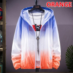 Unisex UV Protect Waterproof Windbreaker T&otilde;mblukuga jakk Hoodie Outwear Coat(Suurus:XXS-7XL) 7XL oranž