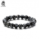 Orsa Jewels Lumiobsidiaanist k&auml;ev&otilde;ru naistele Looduslikust kivist k&auml;ev&otilde;ru Elastne 8 mm helmed Reiki Meeste Energiak&auml;ev&otilde;ru Gmb26