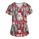 Naiste moodsad V-kaelusega l&uuml;hikeste varrukatega t&ouml;&ouml;riided taskutega, j&otilde;ulutr&uuml;kiga topid XXL