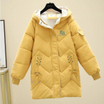 Talvine lahtine paksendatud naiste keskmine pikk parkmantel, pikkade varrukatega kapuutsiga must mantel M must