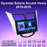 2 DIN Android Carplay Autoraadio Hyundai Solaris Accent Verna 2010-2016 jaoks Multimeediam&auml;ngija Peak Unit Stereo GPS-navigatsioon BT WIFI 4+64GB 1+16GB