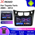 Toyota Yaris Facia 2005 - 2012 Autoraadio Android Multimeediapleier GPS Navigatsioon Carplay QLED Puuteekraan Auto Stereo DSP 4 core 1GB+32GB carplay
