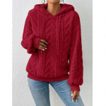 S&uuml;gis Naiste Kapuutsid ja Dressipluusid Langetatud &Otilde;lg N&ouml;&ouml;riga Kapuutsiga Teddy Fliis Pikkade Varrukatega Vabaaja Kapuutsiga Pullover M burgundiapunane