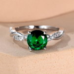 Lihtne klassikaline h&otilde;bedane &uuml;mmargune vesisinine/valge/punane/roheline tsirkoons&otilde;rmus naistele temperamendiga abielus&otilde;rmus Eternity Trend Jewelry 10