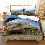 Tanki tekikottide komplekt, s&otilde;jateemaline lohukate lastele poistele, teismelistele meestele, sisekujundusega pol&uuml;estrist voodikate padjap&uuml;&uuml;riga 140x210cm 2pcs