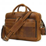 Ehtne Nahk 14'' S&uuml;learvuti &Auml;ri-Kontor Vintage Must Pruun Kohv Naistele Meestele Portfell Portfoolio Messenger Bag pruun