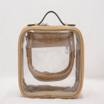 Uus l&auml;bipaistev kaasaskantav ins-stiilis tipptasemel kahekihiline kosmeetika hoiukott, reisimiseks suure mahutavusega veekindel tualett-tarvete kott pruun