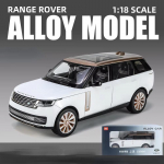 2024 1/18 Land Range Rover maastur sulamist automudel Diecast metallist maastikus&otilde;iduki automudel Heli- ja valgussimulatsioon lastele m&auml;nguasja kingitus valge