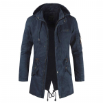 Meeste kevadine ja s&uuml;gisene &uuml;hev&auml;rviline &otilde;huke pestud jope noortele pika osa kapuutsiga vabaaja jope M