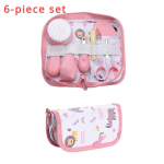Kit De Pano Para Cuidados Com As Unhas Beb&ecirc;s Crian&ccedil;as Aspiradores Nasais Conjunto Desenhos Animados Limpeza De Banho Pacote De C- rosa 6 pe&ccedil;as