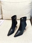 Moodsad seksikad terava kontsaga saapad, naiste 2024. aasta talv, uued poolsaapad Moodsad t&otilde;mblukuga salendavad naistejalatsid Soojad lakknahast kingad 35 must