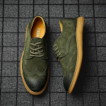 Meeste kleitkingad 2024 S&uuml;gis Uued Brogue Meeste Nahast Kingad Vintage Nikerdustega Formaalsetest Lamedatest Meeste Pulmakleidikingad Suurused 46 39 roheline