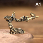 Puhas vask ploomipuu &Otilde;nnelik harakas lind K&auml;&auml;busehted Antiik messingist k&auml;gu kujuke teelaua kaunistused lauakaunistused k&auml;sit&ouml;&ouml; A1