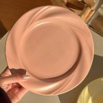 &Uuml;mmargused keraamilised s&ouml;&ouml;giriistad Western Steak Taldrik Loominguline madala plaadi s&ouml;&ouml;giriistad P&otilde;hiroog Dekoratiivne kandik K&ouml;&ouml;gilauan&otilde;ud roheline