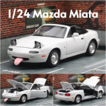 Uus 1/24 Mazda Miata MX5 Kabriolett Sportauto M&auml;nguauto Mudel Valatud Sulamist Metallist Miniatuurne S&otilde;idukimudel Heli ja Valgusega Kollektsiooni Kingitus Poistele valge