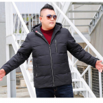 S&uuml;gis-talvine pluss suuruses udunjope, moekad meeste riided, vaba l&otilde;ikega puuvillajope, vabaaja puuvillajope XXXXXXXXXXL must
