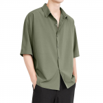 Hawaii s&auml;rk meestele, meeste vintage n&ouml;&ouml;pidega keeglis&auml;rgid l&uuml;hikeste varrukatega suvine rannas&auml;rk L armee roheline v&auml;rv