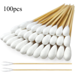 eyxformula 6-tollised pikad puuvillased tampoonid lemmikloomade puhastamiseks, bambusest k&auml;epide, lemmikloomade k&otilde;rvade puhastuslahuse tarvikud koertele ja kassidele (100 tk Suured puuvillased tampoonid) valge