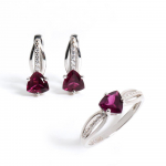 Light Luxury June Birthstone Natural Rhodolite Grannet Ring K&otilde;rvar&otilde;ngad ehtekomplekt elegantse disainiga naiste peened ehted US RING SIZE:6# lilla