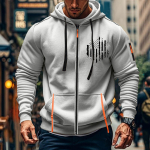 Meeste sportlik vabaaja kapuuts, kardigan, lukuga, mitme taskuga kapuuts L must