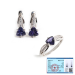 Kerge luksuslik v&auml;&auml;ris naturaalne iolite s&otilde;rmus k&otilde;rvar&otilde;ngast ehtekomplekt 925 h&otilde;bedast naiste juubeli- ja banketir&otilde;ivad US RING SIZE:7#