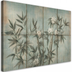 L&otilde;uenditr&uuml;kk, Bambusev&otilde;rsed lilledega tekstuurilisel taustal 60x40 sinine