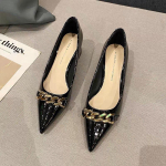 Kingad Naistele 2024 Formaalne Terava Ninaga Daamide Suvine Jalats Must Tavaline Nahk Vabaaja Madala Kontsaga Elegantne Korea Stiil Pakkumine 40 gray