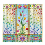 Veekindel du&scaron;ikardin Vitraažid heinamaa lilled Dragonfly pol&uuml;esterkangas vannikardin Avaleht el Vannitoa du&scaron;ikardin W165xH180cm