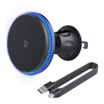 15 W magnetiline juhtmeta laadija sinine LED/RGB kerge auto &otilde;huava telefonihoidik autokinnitus iPhone 11 12 13 14 Pro Max XR XS jaoks