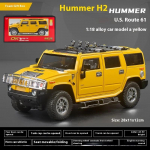 Suur 1/18 Hummer H2 Sulamist Maastikuauto Valatud Metallmudel Heli Valgus T&otilde;mmatav M&auml;nguasi Kogumiseks N&auml;ituse Kaunistus Laste M&auml;nguasi Kingitus kollane
