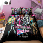 3D-prinditud Monster High Voodipesukomplekt Tekikate Magamistoa Tekikatted &Uuml;he-, Twin-, King-suuruses Tekikate Kodutekstiilid 2/3 tk 135X200cm-2pcs
