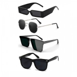 Sheomy Unisex Combo pakkumine 4 tooni prillidega Black Candy MC stan Rectangle Retro Vintage kitsad p&auml;ikeseprillid naistele::Mehed