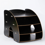 DXUIALOI kontoritarbed loominguline kaardus A4-formaadis hoiukarp puidust failiriiul failikast andmesiiul riiul lauaarvuti panipaik kodukaunistus must