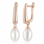 Lihtsad s&uuml;nteetilistest p&auml;rlitest rippuvad k&otilde;rvar&otilde;ngad naistele Mood Kuldne Mikro Inlay tsirkoon k&otilde;rvar&otilde;ngad Peo pulmap&auml;rlitega ehted