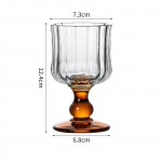 &Scaron;ampanjakokteili klaasist tass Kerge luksus Plisseeritud viskiklaasid Kodu Retro Pokaal Peen Mahl Joogiklaas Kruus Joogin&otilde;ud 160ml pruun