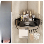 Alumiiniumisulamist vannitoariiulid stantsivabad paksendatud statiiv Seinale kinnitatav nurgariiul Vannitoatarvikud Du&scaron;ikabiin