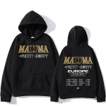 Maluma Europetuur 2025 Prindiga Kapuutsiga Pusad Meeste Hip Hop Moer&otilde;ivad Sweatshirtid Mood Uus Unisex Pulloverid Vabaaja T&auml;navamood XS must