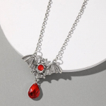 Gooti vampiir-nahkhiire h&otilde;bedane kaelakee akr&uuml;&uuml;list Steampunk n&otilde;id Halloween punane