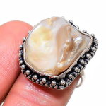 Biwa Pearl Handmade 925 Sterling Silver Jewelry Ring Size 7 d6m09