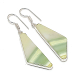 Swiss Green Opal Handmade 925 Sterling Silver Jewelry Earring 2.01 g8p33