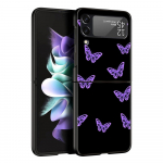 For Samsung Galaxy Z Flip 3 4 5 Hard Black Folding PC Phone Case infinity on Purple For Samsung Z Flip3 Cover Protect Shell For Galaxy Z Flip 5